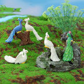 Fairy Garden Decor Set: Grass Bar, Peacock, Villas, and Moss Accents
